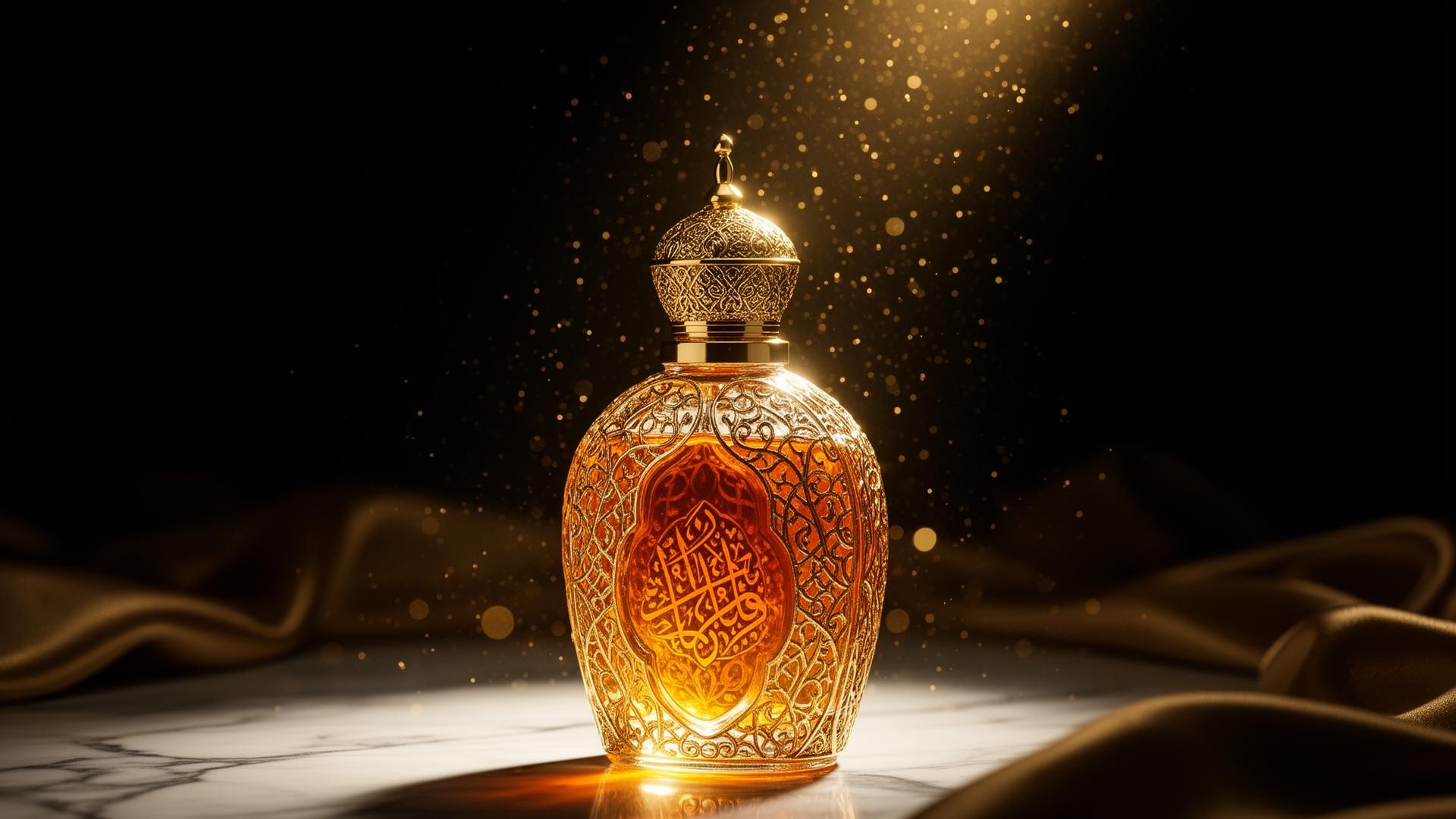 Frasco de perfume árabe de lujo